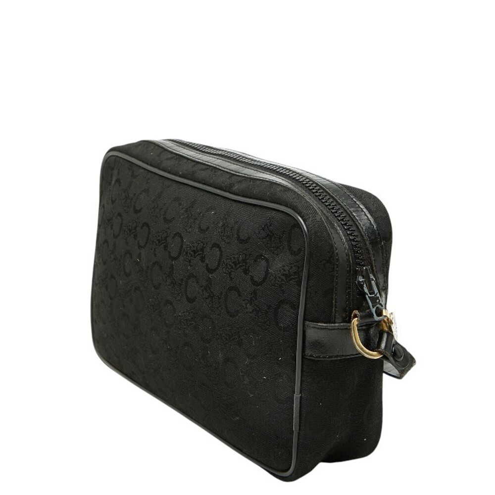 Celine C Macadam Shoulder Bag, Black Canvas Leather, Women's CELINE - Picture 2 of 12